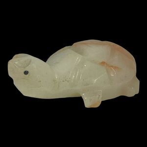Hand Carved Onyx Stone Turtle Figurine Paperweight Mini 4" Sculpture Decor Piece